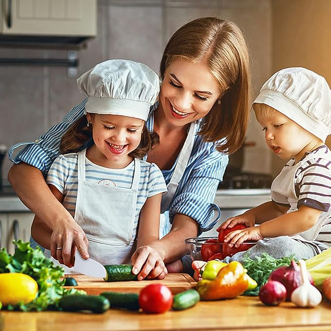 Leking 3 Pcs Kids Kitchen Knife, Plastic Serrated Edges Kids Knife Set for Cooking and Cutting Cakes, Fruits and Veggies, Perfectly Safe for Toddler Chef Knife Set for Kids Real Cooking