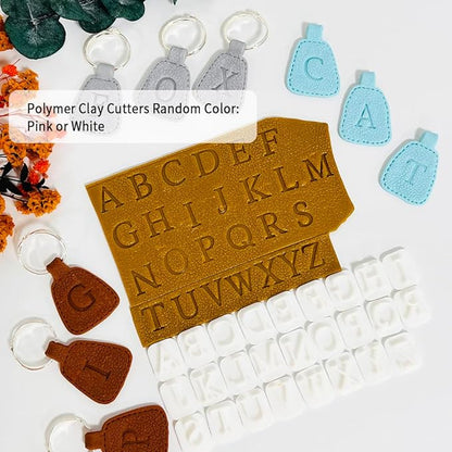 Xaekicr 26PCS Alphabet Polymer Clay Cutters Set – Uppercase Letter Clay Cutters for Polymer Clay Molds, Clay Tools for DIY Crafts, Leather, Baking