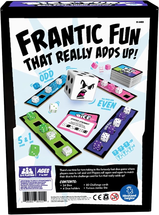 Educational Insights Dice of Fury Fast Paced Family Dice Game, Toy Gift for Boys & Girls, Teens & Adults, Ages 7-99