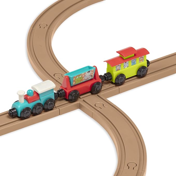 Battat – Train Set For Kids, Toddlers – 29Pc Train Track Set With Trains And Accessories – Developmental Toy- All Aboard Train Set – 2 Years +