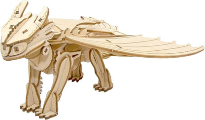 DreamWorks How to Train Your Dragon Toothless 3D Wood Puzzle & Model Figure Kit (41 Pcs) - Build & Paint Your Own 3-D Movie Toy, No Glue Required - Easter BAskt Gift for Kids, Teens & Adults, 8+