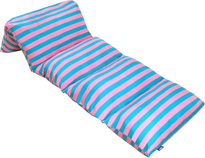 Wildkin Kids Microfiber Floor Lounger – Travel-Friendly, Sleepovers, Pillow Not Included - Pink Stripes