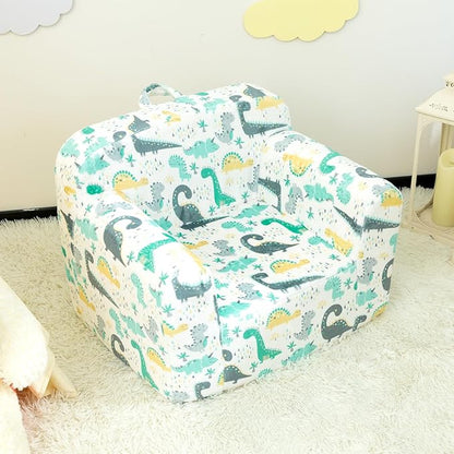 ALIMORDEN Kids Ultra-Soft Snuggle Foam Filled Chair, Single Cuddly Sofa for Boys and Girls, Dinosaur