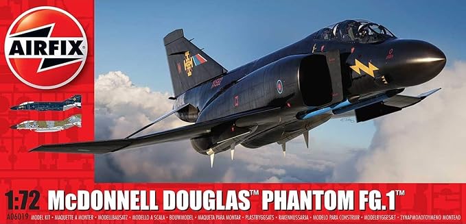 Airfix Model Airplane Kit Model - A06019A Mcdonnell Douglas Phantom FG.1/FGR.2, Plastic Plane Model Kits for Adults & Kids, Skill Level 3, 1:72 Scale WW2 Military Aircraft Models - Aeroplane Models