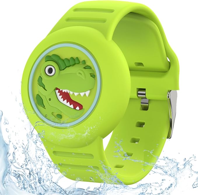 Waterproof Airtag Bracelets for Kids，Apple Air tag Holder for Kids-Soft Silicone Hidden Air tag Wristband - Lightweight AirTag Watch Band for Child