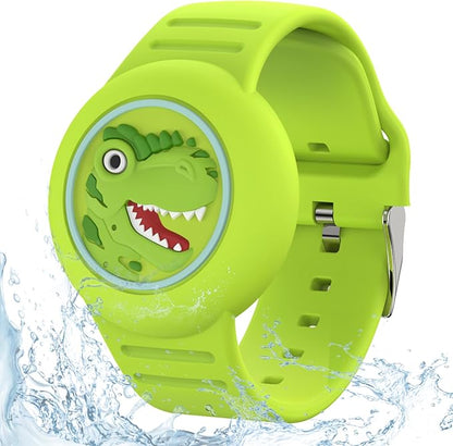 Waterproof Airtag Bracelets for Kids，Apple Air tag Holder for Kids-Soft Silicone Hidden Air tag Wristband - Lightweight AirTag Watch Band for Child
