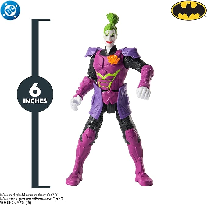 DC Comics, Batman Battle Clash 6” Ninja Strike The Joker Action Figure with 2 Ninja Accessories, Super Hero Kids Toys for Boys and Girls Ages 3 & Up
