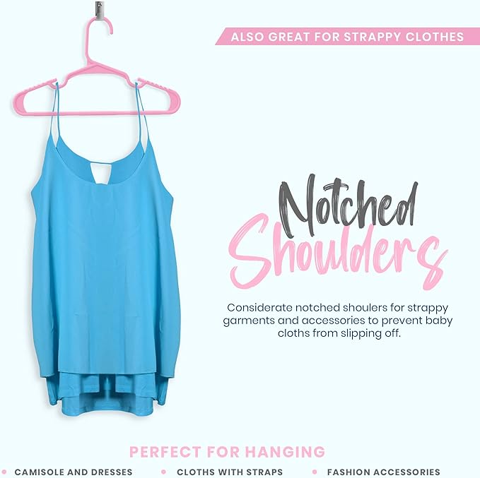 Utopia Home 20 Pack Kids Hangers - 11.5 Inch Plastic Baby Hangers for Closet - Childrens Hanger for Clothes & Infant Hanger for Closet - Ideal for Everyday Standard Use (Baby Pink)