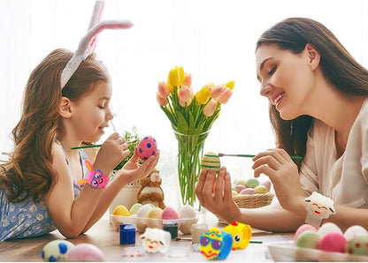 12 Pieces Easter Slap Bracelets Cartoon Easter Egg Chick Rabbit Slap Bands Cute Silicone Snap Bracelets for Kids Adults Gifts Party Favors