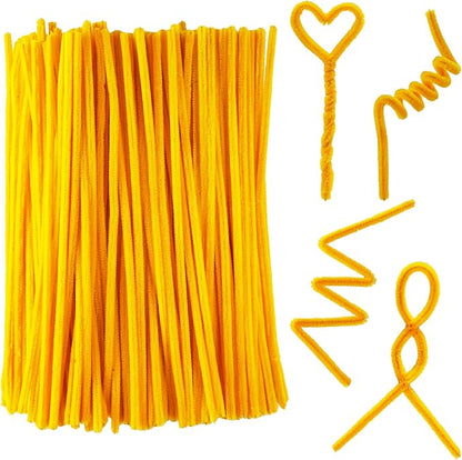 Qirimoi Gold Pipe Cleaners Craft Pipe Cleaners Bulk Pipecleaners Crafts Supplies，200Pcs Gold