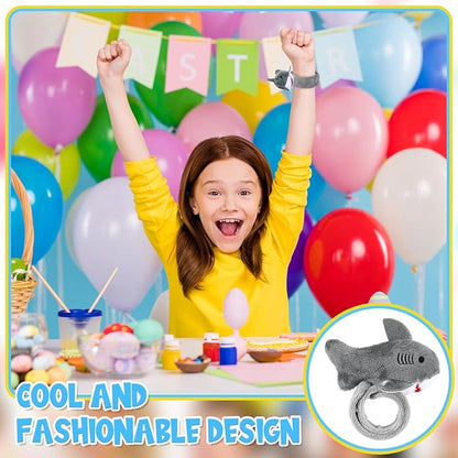 6 Pieces Shark Slap Bracelets Stuffed Animal Slap Band Party Favors Plush Slap Bracelets Bulk for Kids Party Favors Birthday Gifts