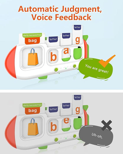 Spelling&Talking Flash Cards for Toddlers 3-8 Years Old - Speech Therapy with 107 Sight Words - Sensory Toys for Kids with Autism, Montessori Learning Toys, Ideal Gifts for Boys&Girls