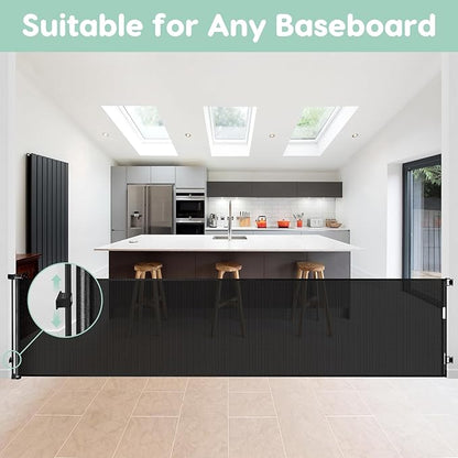 175 Inch Retractable Dog Gate Extra Wide Baby Gate Retractable Baby Gates Extra Wide Pet Gates for Dogs Extra Long Baby Gate Extra Large Dog Gates for The House Extra Wide Dog Gates for Large Openings