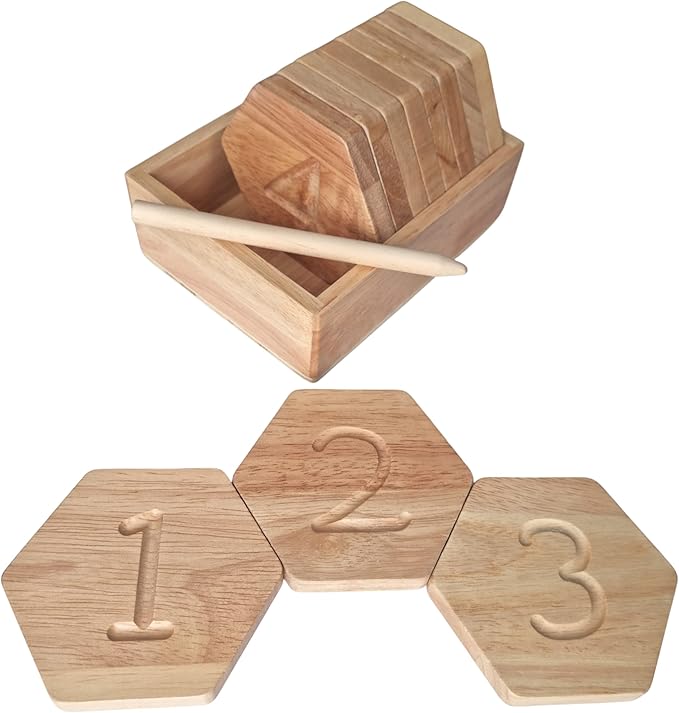 Number Tracing | Double Sided Wooden Montessori Math & Counting Toy | Toddler Sensory Play | Tracing Numbers for Preschool