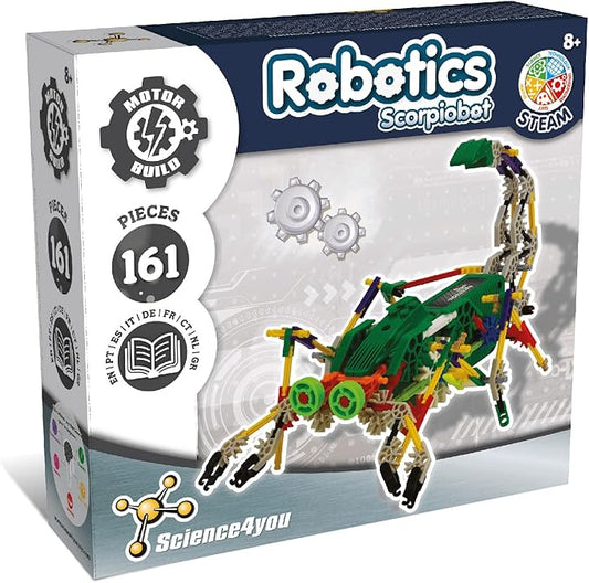 Science4you Scorpiobot Robotics Kit for Kids - Building Robot Toys for Kids 8-12 Year olds, Robot Kit with 161 Pieces, Stem Building Games, Robots for Kids, Gift for 8+ Year Olds Boys and Girls