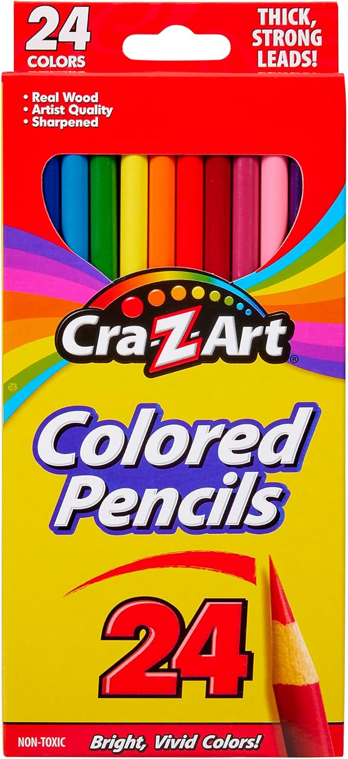 Cra-Z-art Colored Pencils, 24 Count, Back to School Supplies, Arts & Crafts, Gift for Kids