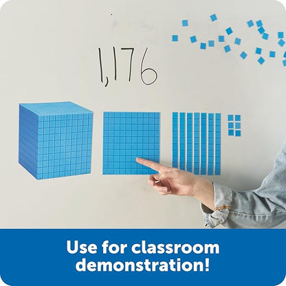 Learning Resources Giant Magnetic Base Ten, Magnetic Base Ten, Use with Magnetic Surfaces or Whiteboards, 131 Piece Set