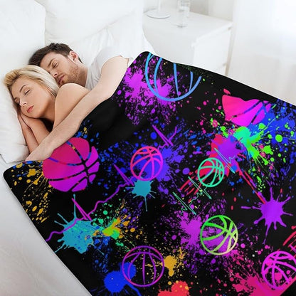 Custom Basketball Blanket - Soft Flannel Sports Basketball Blankets for Girls Boys Kids Pet Basketball Lovers - Warm Basketball Throw Blankets for All Season Sofa Lap, Chair - 40"x30"