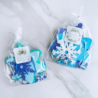 Winlyn 24 Sets Christmas Craft Kits Winter Crafts DIY 3D Snowflake Ornaments Decorations Art Sets Assorted Snowflake Christmas Foam Stickers for Kids Holiday Home Classroom Activities Party Favors