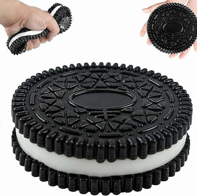 Gytera Sticky Cookie Squishies Fidget Toys Adults, Squeeze Toys Fidget Toys for Autism, Stress Balls for Adults Fidgets Birthday Easter Basket Stuffers(1 Pack Large Black)