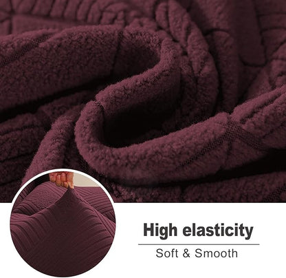 NORTHERN BROTHERS Recliner Sofa Covers 3 Seater - Reclining Sofa Covers Couch Covers for Reclining Couches Reclining Couch Covers, Wine Red