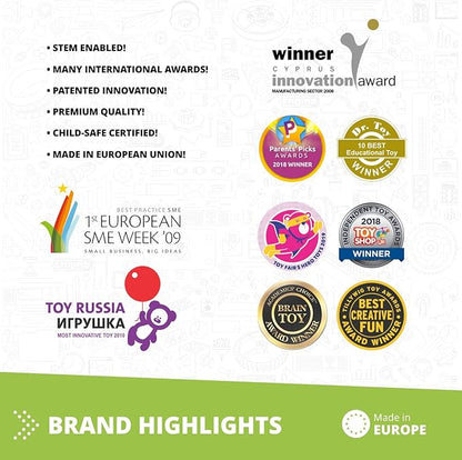 Engino STEAM Maker Junior 10 Model Set, Stackable Building Blocks, STEM Building Toys, Educational Toys for Kids 4+, Gift for Boys & Girls