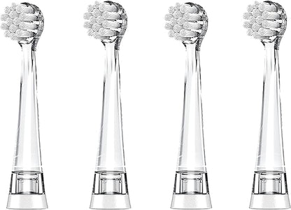 Dada-Tech Baby/Kids Electric Toothbrush Replacement Heads for DT-BB1, DT-K6, SG-513, SG-977 - Pack of 4 (Round)