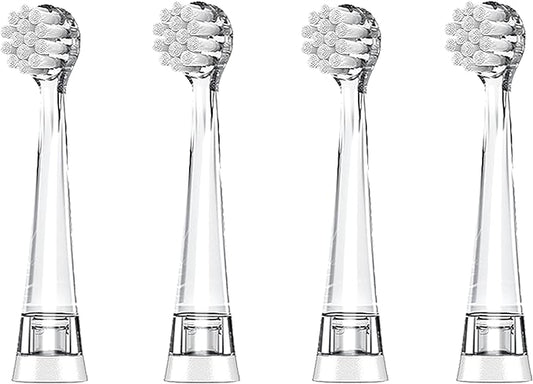 Dada-Tech Baby/Kids Electric Toothbrush Replacement Heads for DT-BB1, DT-K6, SG-513, SG-977 - Pack of 4 (Round)
