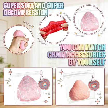 4 Packs Big Strawberry Squishy Fidget Toys Adults, Ultra Soft Sticky Stress Relief Toys Squeeze Toys for Autism, Birthday Gifts Easter Basket Stuffers Easter Gifts