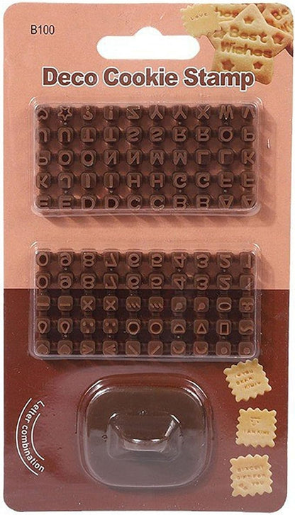 Letter Stamps for Clay, Fyrcomft 100 Pcs Alphabet Number Pottery Stamp Set Ceramic Polymer Clay Tools Small Press Letter Stamps DIY Cookie Cutters