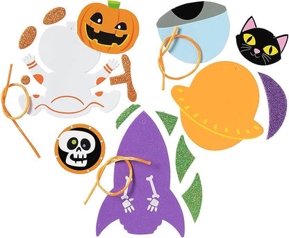 Spooky Cosmic Adventure Halloween Space Character Ornament Craft Kit - 3.5"-5" (1 Pack) Perfect for Kids & Family DIY Fun