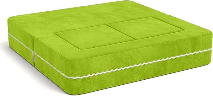 Jaxx Zipline Kids Modular Loveseat & Ottomans/Fold Out Lounger, Lime