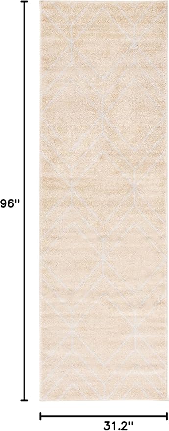 SAFAVIEH Adirondack Collection Runner Rug - 2'6" x 8', Gold & Light Grey, Modern Geometric Design, Non-Shedding & Easy Care, Ideal for High Traffic Areas in Living Room, Bedroom (ADR241D)