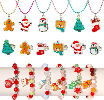 PinkSheep Toddler Jewelry Kids Jewelry Kids Necklace Choker and Bracelet 3 Pack 9pcs, Little Girls Jewelry In Box, Flower Girl Gift Kids Girls Accessories