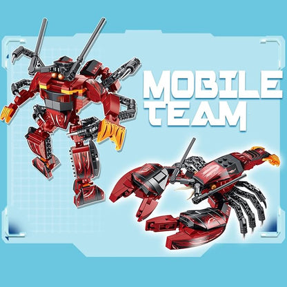 Sea Creatures Building Toy Ocean Animal Building Blocks Sets 2 in 1 Lobster Figures for 6 Plus Years Old Boys and Girls Gift for Birthday Christmas (263pcs)