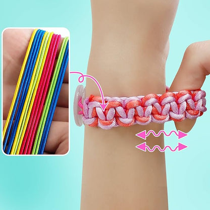 PREPOP Arts and Crafts Toys - Friendship Bracelet Making Kit for Girls, DIY Birthday Gifts for Kids Ages 7 8 9 10 11 12 Year Old, Travel Activity and Party Supply for Bracelets String Maker