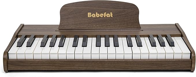Kids Piano Keyboard 37 Keys Digital Piano for Kids Mini Musical Instruments Wooden Pianos Toy for 4+ Years Old Girls and Boys Birthday Gift Walnut (Walnut)