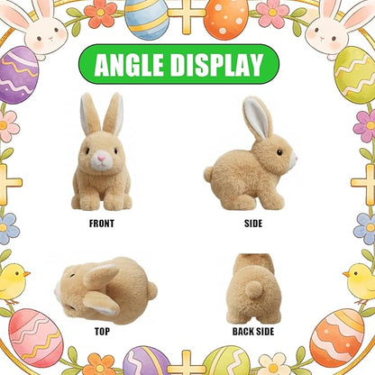 Hopping Bunny Toy, Interactive Electronic Bunny Stuffed Animal with Sounds and Movements, Animated Walking Wiggle Ears Twitch Nose, Easter Bunny Toys for Kids, Girls, Boys, Birthday Gift