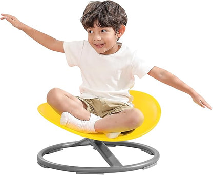 BABAMU Spinning Chair for Kids Autism Sensory Products Sit and Spin Autism Toys Sensory Chair ADHD Chair Swivel Chair Training Body Coordination (Yellow)