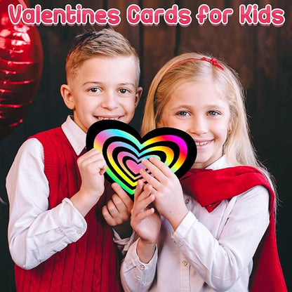 ZMLM Arts Crafts Gifts for Kids: 60PCS Rainbow Scratch Paper Art for Girls and Boys Ages 4-8 8-12 Craft Supplies Kit, Easter Basket Stuffers for Kid Toys Games Activities Valentines Day Gift (Pink)