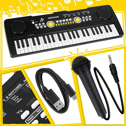 49 Key Piano Keyboard for Kids Music Toys Ages 3-5 Electronic Keyboards Pianos with Microphone for 3 4 5 6 Year Old Boys Girls Birthday Gifts