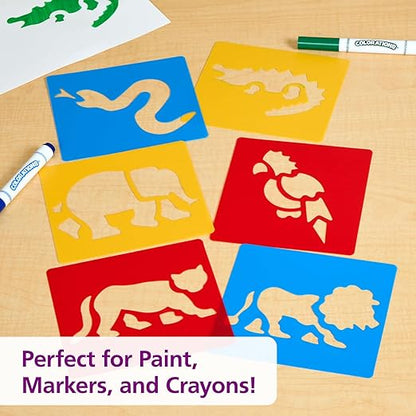 Washable Plastic Jungle Stencils - Set of 6