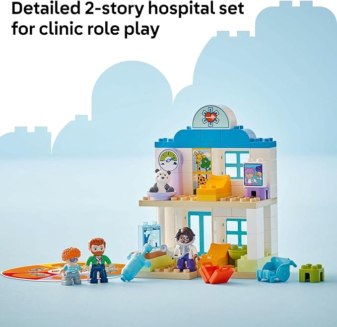 LEGO DUPLO Town First Time Visit with The Doctor Office Building Toy Playset - Preschool Learning and Educational Toy for Toddlers, Boys and Girls, Ages 2+ - Baby Gift Idea - 10449