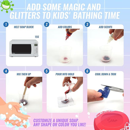Soap Making Kit for Kids - Crafts Activity Science Toys Kits, Science STEM DIY Educational Art Crafts Gift Set for Boys and Girls - Make Your Own Soap Kits Craft Toys for Kids Ages 6-12
