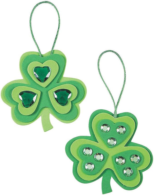 Rhinestone Shamrock Ornament Craft Kit - Crafts for Kids and Fun Home Activities
