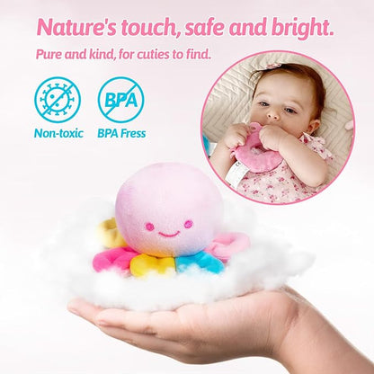 OUOZZZ Soft Baby Doll for Girls Mermaid Toys - 2 Years Old Sensory Toy - Little Dolls Birthday Gifts Age 1-3 Toddler Plush Stuffed Animal with Squeaker, Crinkle and Bell Ringing Toy Set