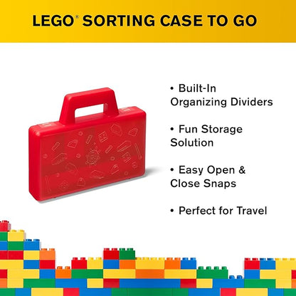 ROOM Copenhagen, Lego Sorting Box to-Go - Travel Case with Organizing Dividers - Red (40870001)