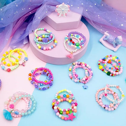 PinkSheep Bracelets for Girls Jewelry: 36 Pcs Bluk Little Girl Bracelets, Cute Kids Bracelets for Girls 2 3 4 5 6 7 Years Old - Princess Bracelets for Teen Girls - Play Jewelry Gift