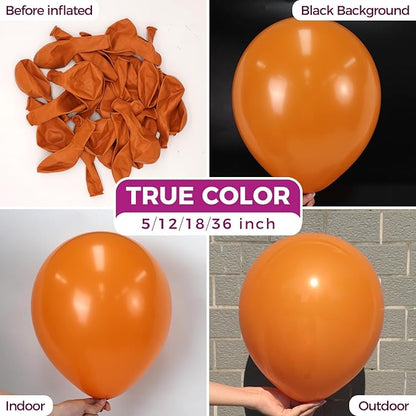 Bezente Burnt Orange Balloons Latex Party Balloons - 100 Pack 12 inch Round Helium Dusty Retro Terracotta Rust Autumn Boho Balloon for Wedding Graduation Birthday Fall Themed Party Decorations