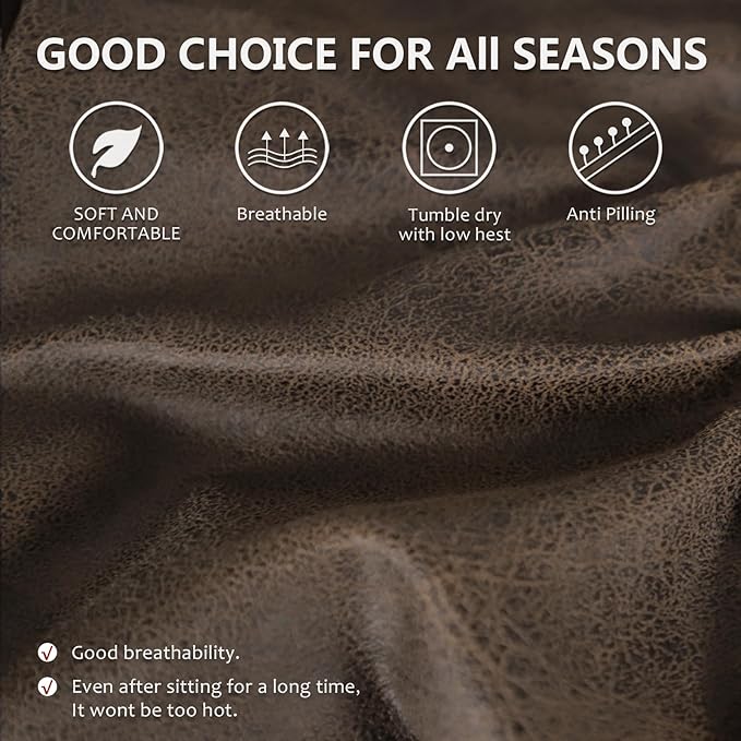 molasofa Leather Like Additional Recliner Console Cover for Reclining Loveseat Covers Stretch Jacquard Middle Console Cover for Recliner Couch and Sofa Dark Brown